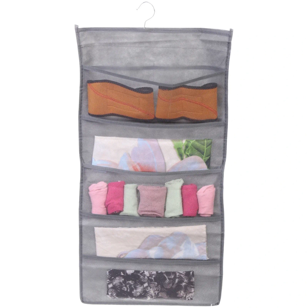 Органайзер двухсторонний подвесной для хранения вещей с крючком «ИДЕЯДОМА», цвет серый, 24 кармашка, 75*39см
