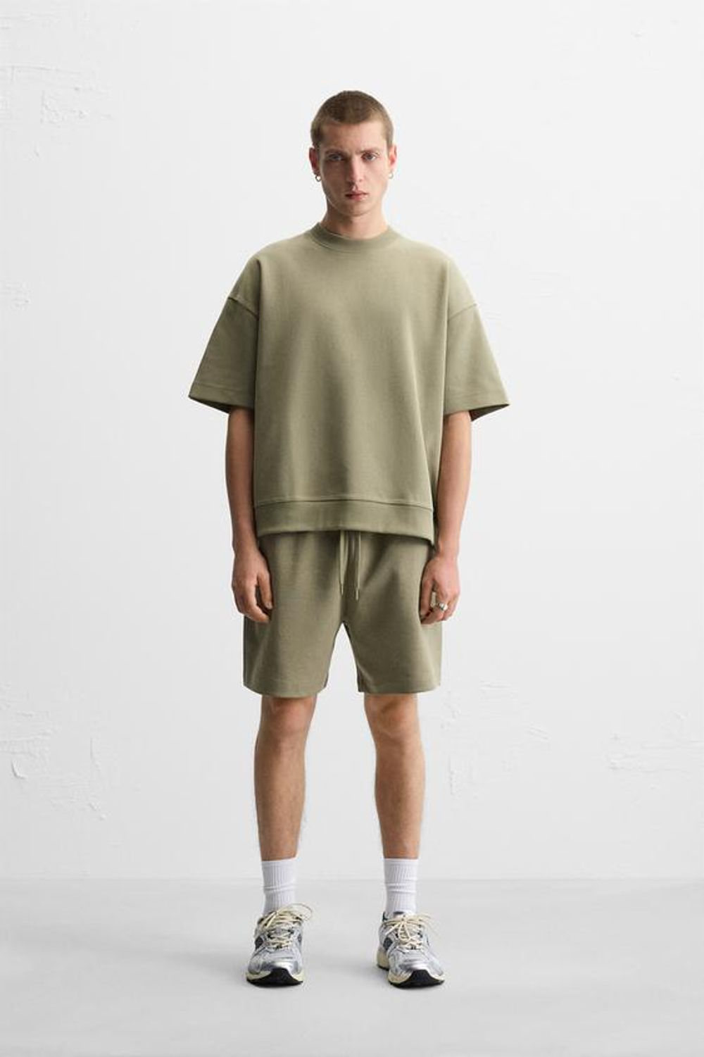 ZARA ТОЛСТОВКА INTERLOCK ИЗ РЕЛЬЕФНОЙ ТКАНИ, МЯГКИЙ ЗЕЛЕНЫЙ