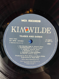 Винтажная виниловая пластинка LP Kim Wilde Teases and Dares (Japan 1984) (Obi)