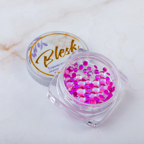 Blesk, Стразы круглые "Капли росы" №04, разноразмерные ~70 шт