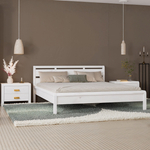 Тумба прикроватная Мадейра 2 ящика из массива сосны, белая, на ножках