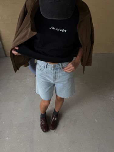 Голубые бермуды из денима