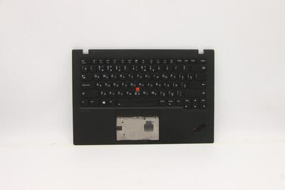 Верхняя панель с клавиатурой (топкейс) для ноутбука Lenovo ThinkPad X1 Carbon 8th Gen (For WWAN) FingerPrint, черная, с подсветкой, раскладка - русская (5M10Z37027)