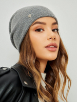 Шапка LACE удлиненная одинарная,с руликом с содержанием кашемира