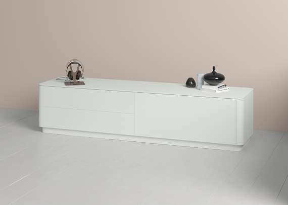 Тумба Tammi под ТВ 2 ящика откидная дверь (белый)