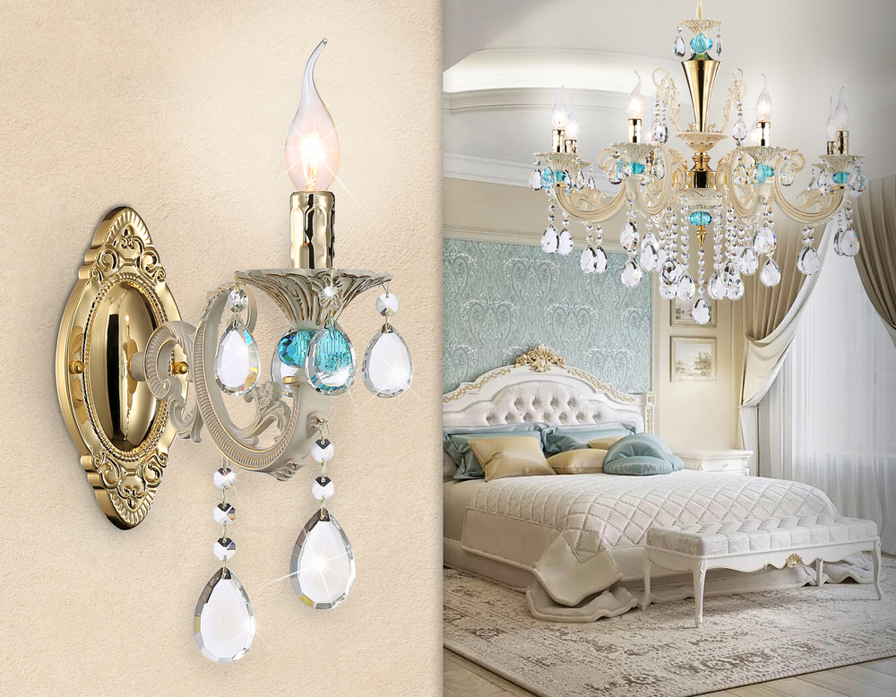 TR4932 GD/WH/CL золото/белый/прозрачный E14 max 40W 400*120*270