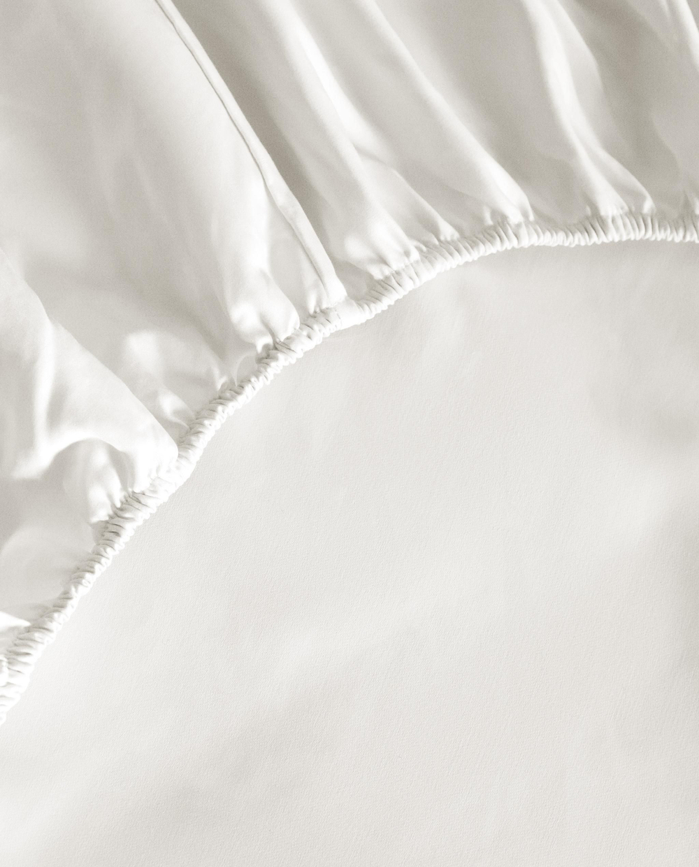 Zara Home - (1000 нитей) атласная простыня брюки , высота 30 см, белый, 200х200х30 см
