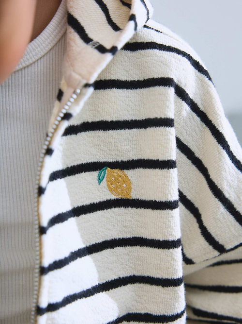 Толстовка с капюшоном на молнии для девочки Next AH6-487, Белый, Черный