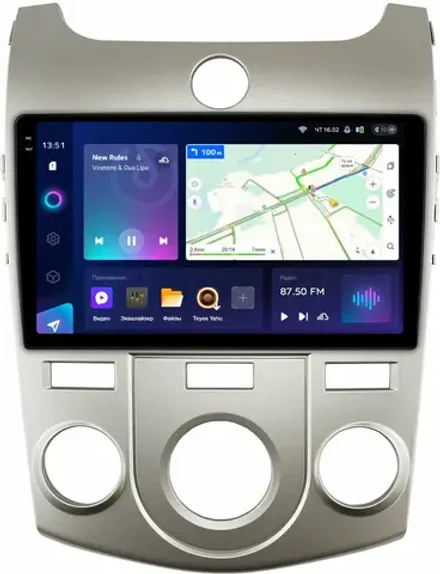 Магнитола для KIA Cerato 2 2008-2013 (кондиционер, рамка серебро) - Teyes CC3-2K на Android 10, 2K QLED, ТОП процессор, CarPlay, 4G SIM-слот