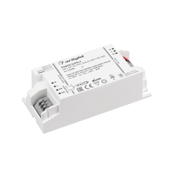Блок питания ARJ-SP-53-PFC-DALI2-NFC-PD-WR (53W, 3-44V, 0.5-1.4A) Arlight 044888