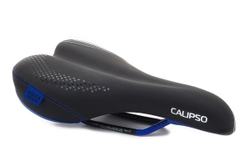 Седло Vinca Sport 258*172мм черное с синим, VS 04 calipco black/blue