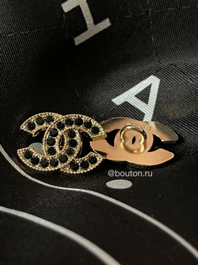 Пуговицы Шан. Золото Лого черные 22 мм