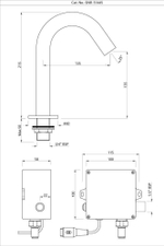 Jaquar, Смеситель для раковины Blush, сенсор., Хром SNR-CHR-51445