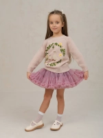 Джемпер вязаный для девочки с вышивкой