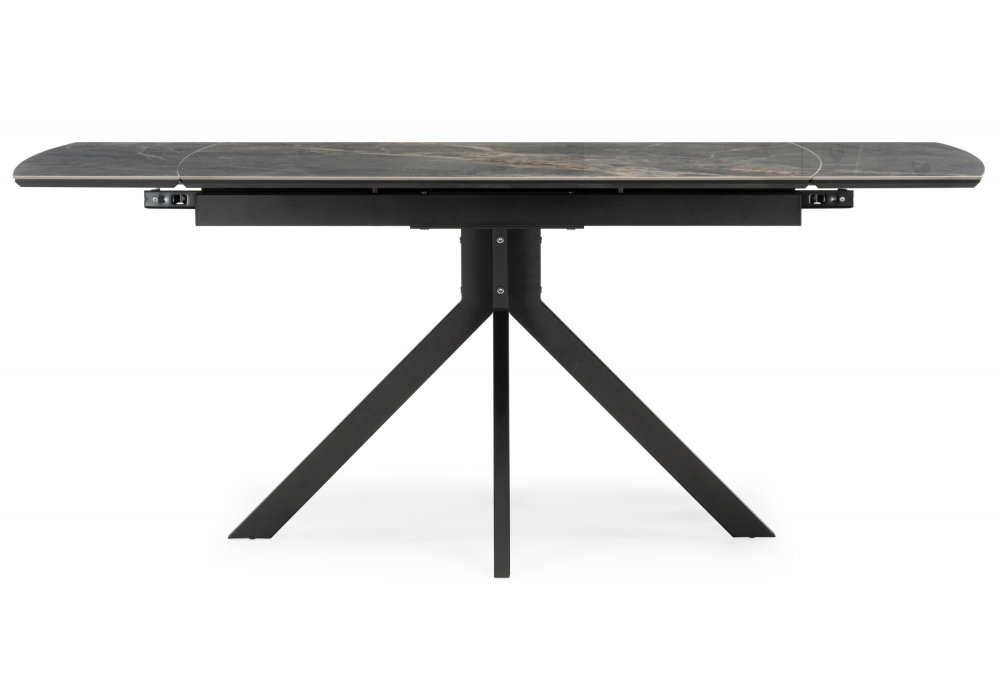 Керамический стол Woodville Катчел 120(180)x80 nebula gold, черный