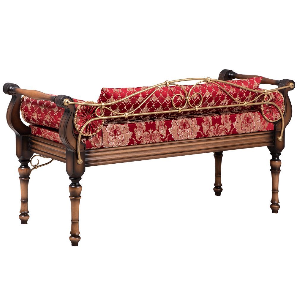 Банкетка Флоренция Премиум Орех(Д) Каледония Даймонд Черри Амбер