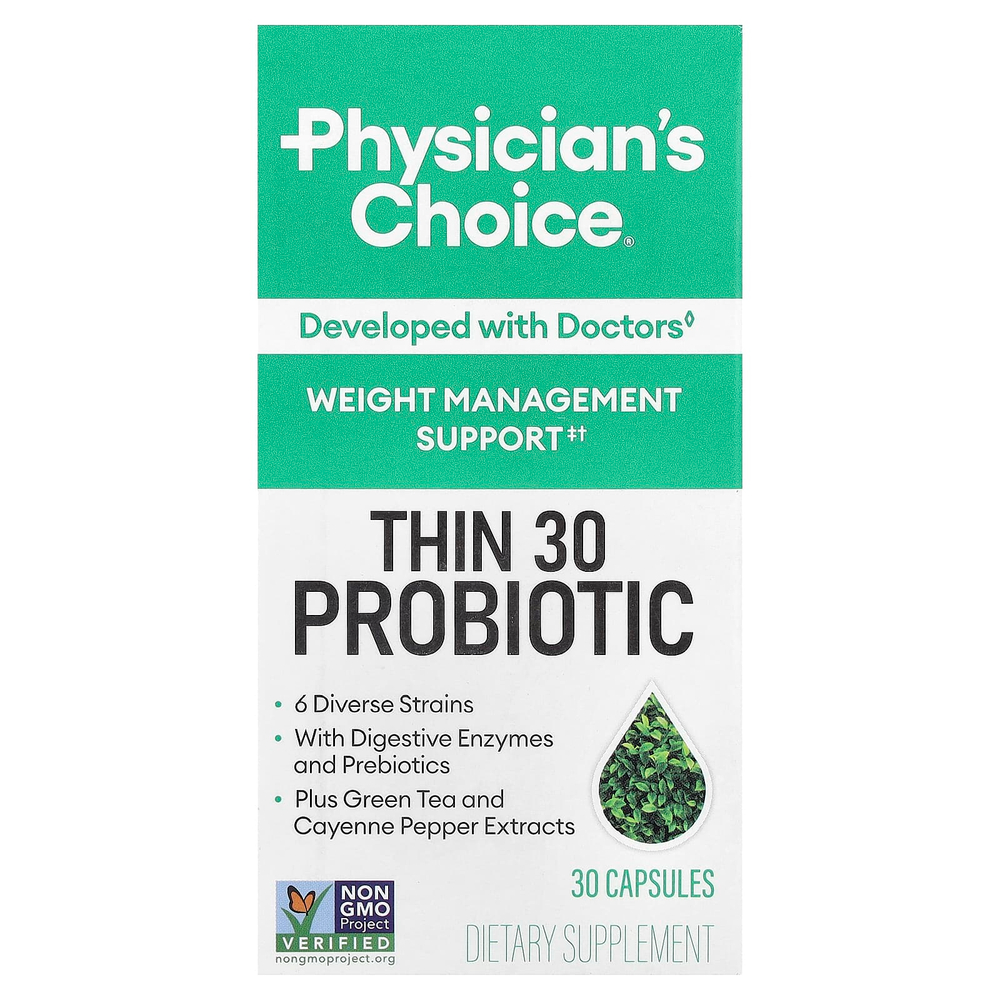 Physician's Choice, Thin 30, пробиотик, 30 капсул