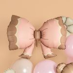 Шар (37''/94 см) Фигура, Бант, Розовый, Сатин, 1 шт.