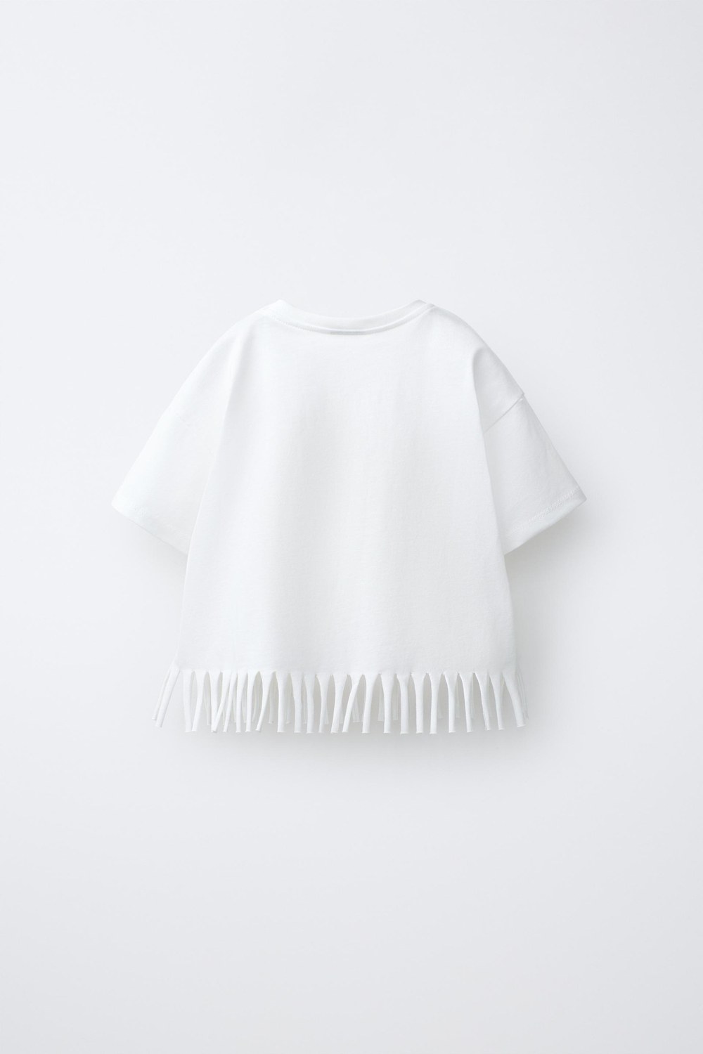 ZARA ФУТБОЛКА С БАХРОМОЙ SMILEYWORLD ®, ЖЕЛТОВАТО-БЕЛЫЙ