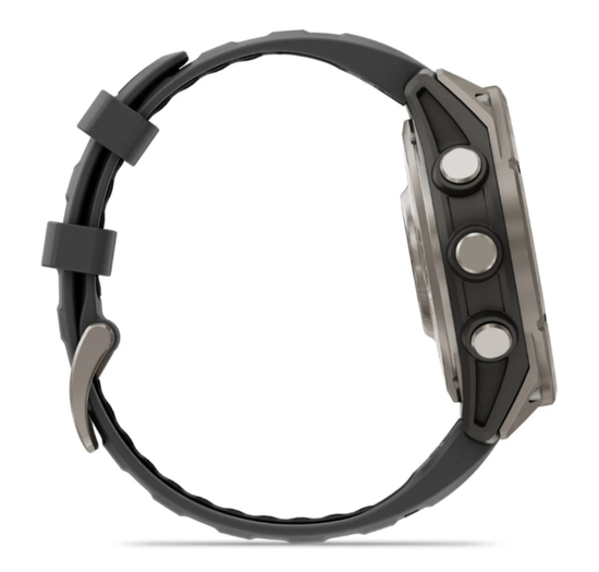 Умные часы Garmin Fenix 8 PRO, 47 мм, AMOLED, Sapphire, Titanium with Graphite/Black Silicone Band