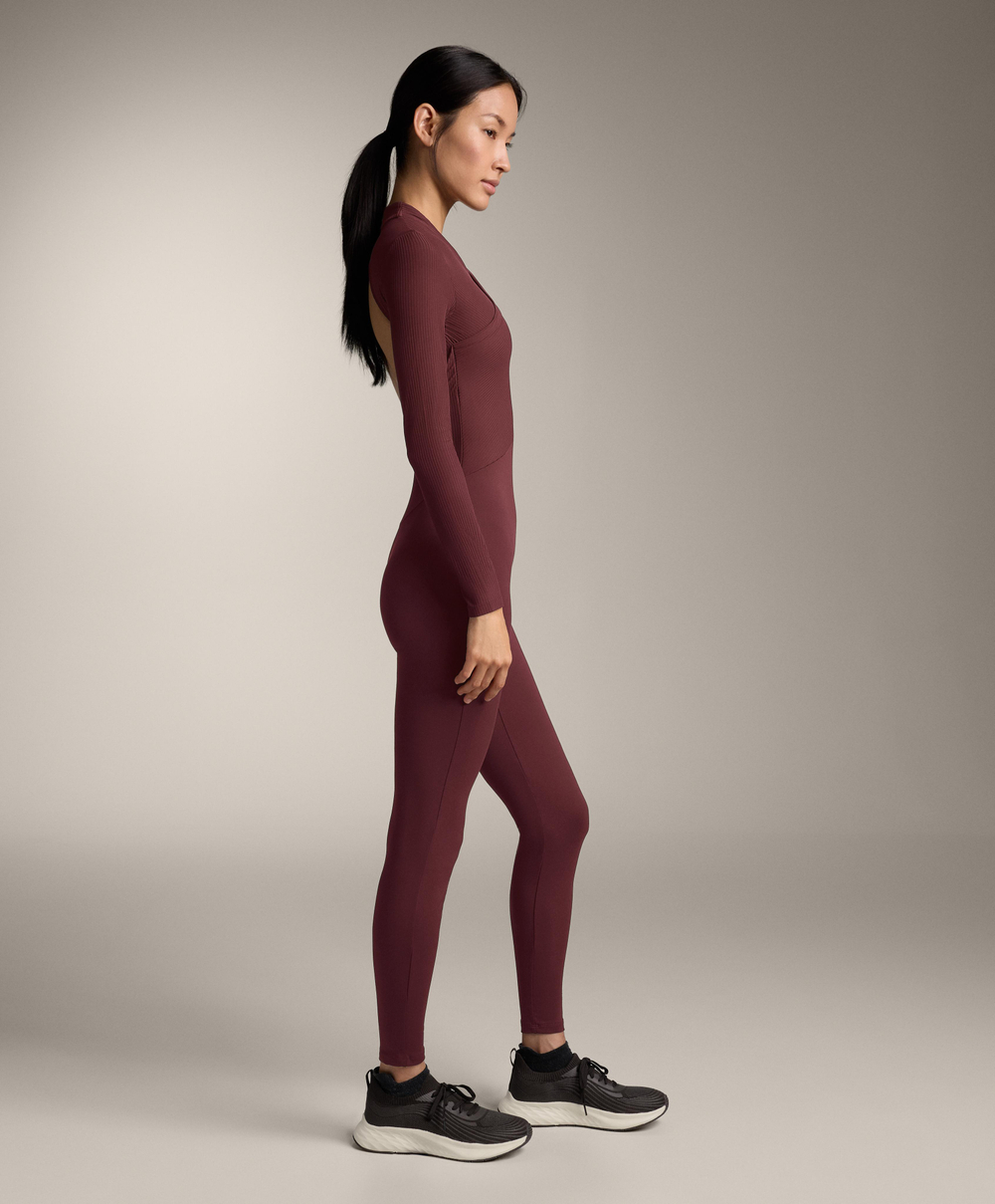 Oysho Комбинезон Comfortlux с длинными рукавами, бордовый
