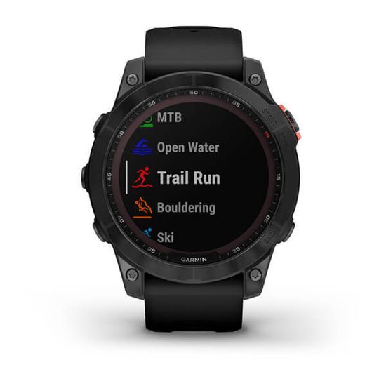 Часы Garmin Fenix 7 Solar, темносерый с черным силиконом 010-02540-11