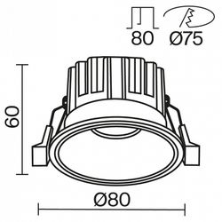 Встраиваемый светильник Maytoni Round DL058-12W-DTW-B