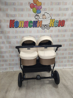 Коляска модульная для двойни Riko Basic Saxo 03 бежевый-коричневый