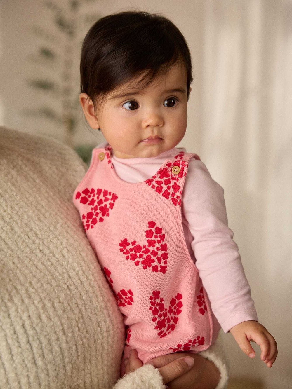 Боди с длинным рукавом и комбинезон в комлекте для малышей Next E65-351, Розовый