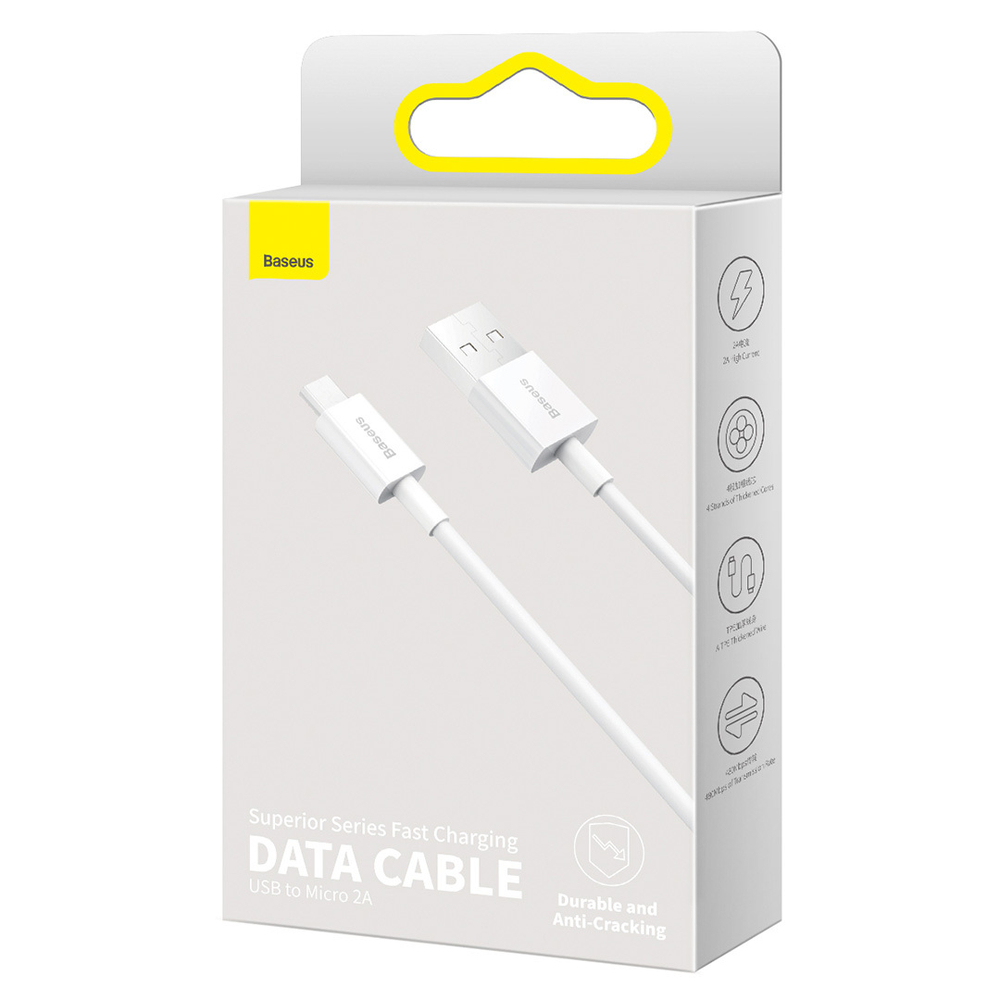 Micro-USB Кабель Baseus Superior Series Fast Charging Data Cable USB to Micro 2A 2m - White