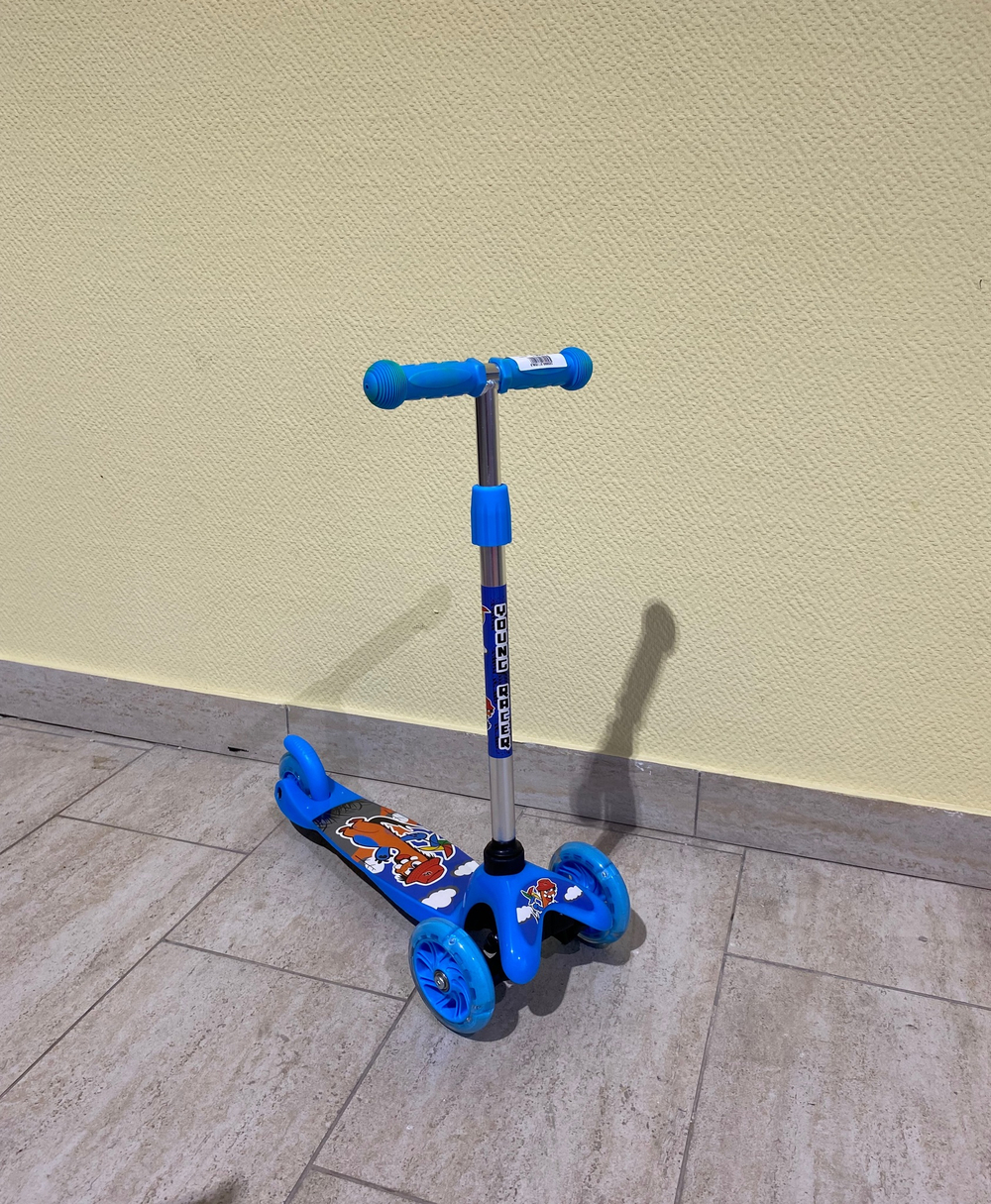 Самокат трехколесный 120мм свет А5-6-2 до 40кг (гол)