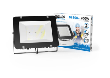 Прожектор светодиодный Elementary LED 200W IP65 6500К черный 691511200 Gauss