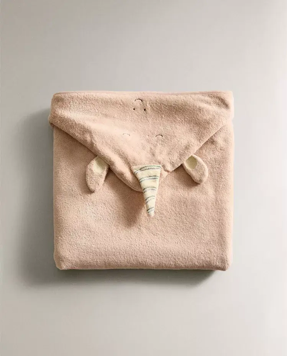 ZARA HOME ДЕТСКОЕ ПОЛОТЕНЦЕ С КАПЮШОНОМ, РОЗОВЫЙ