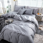 2-спальное постельное белье из сатина Серая гладь