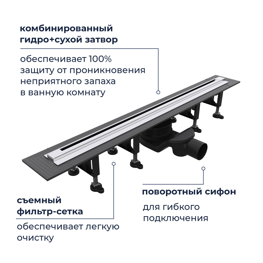 Душевой трап, обрезной RGW SDR-55 (800)