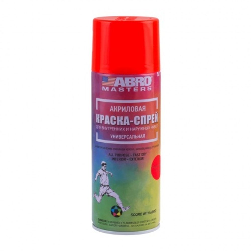 Краска спрей флуоресцентная Красная (226 гр 520 мл)  МASTERS  (ABRO)