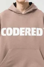 Худи Codered Base Hoodie Wide Summer Logo R Бежевый Темный/Белый принт CODERED