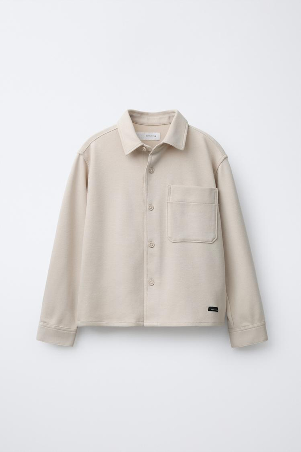 ZARA РУБАШКА С КАРМАНОМ, ЭКРЮ