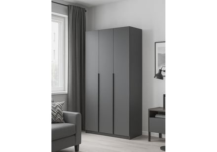 Шкаф Woodville Даиго трехстворчатый графит серый