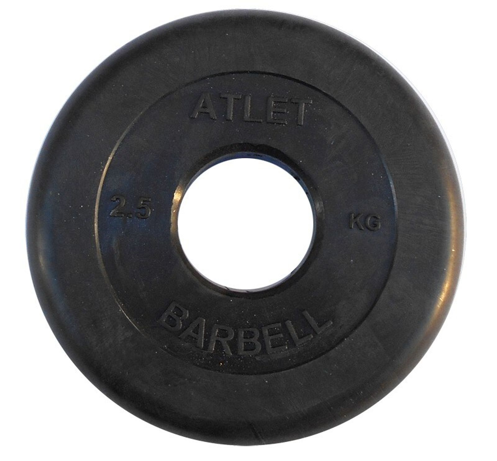 Диск обрезиненный BARBELL ATLET 2,5 кг / диаметр 51 мм фото №1