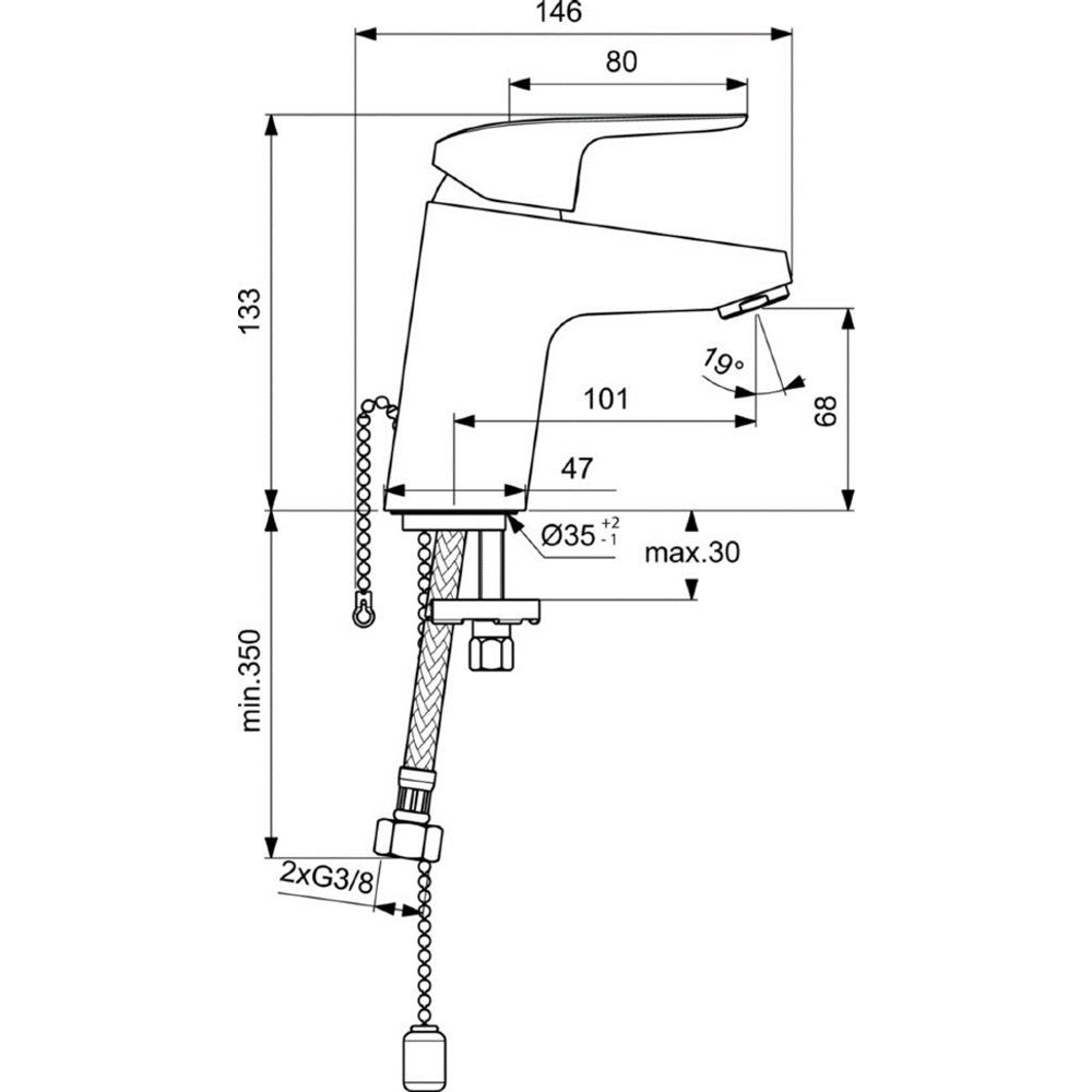 Смеситель Ideal Standard CERAFLEX B1709AA для умывальника