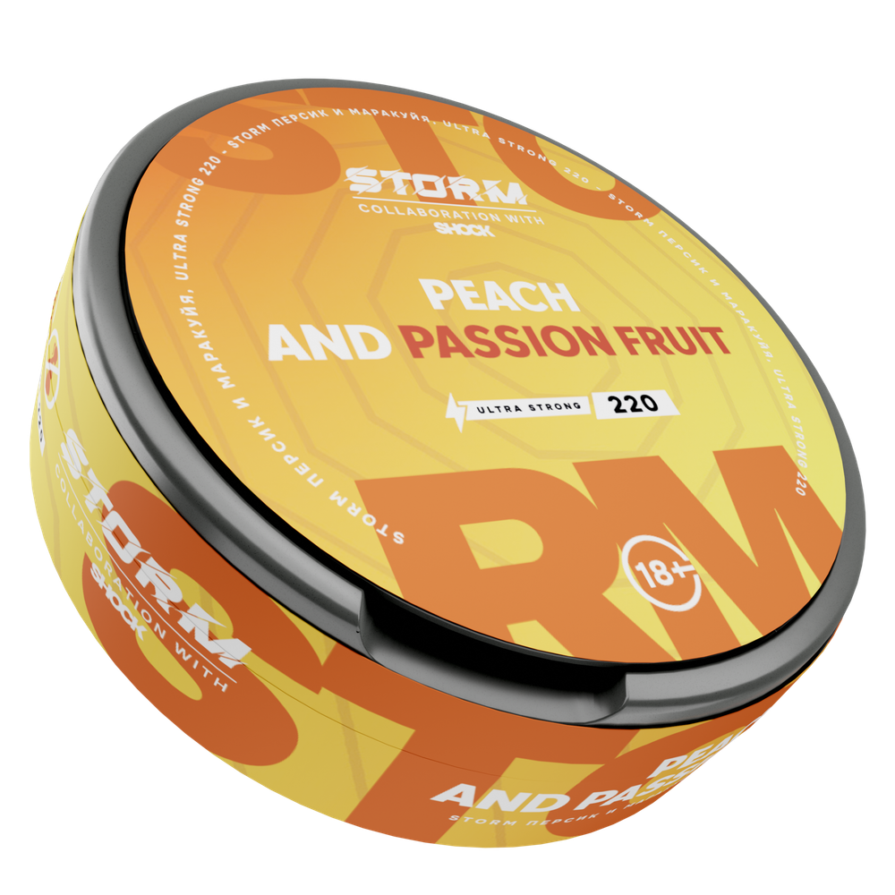 STORM BY ШОК PEACH AND PASSION FRUIT (220 МГ) - ПЕРСИК И МАРАКУЙЯ