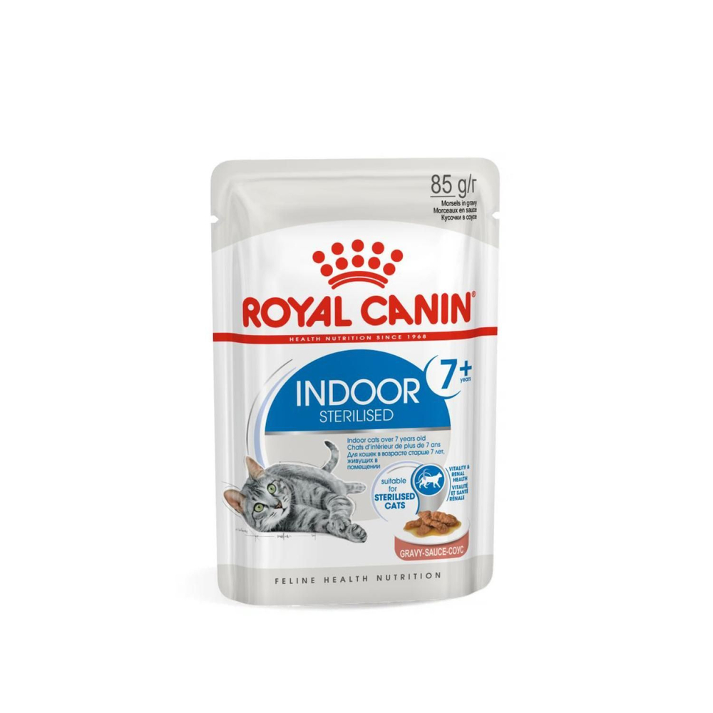 Royal Canin корм консервированный для пожилых кошек 7+ кусочки в соусе домашние стерилизованные