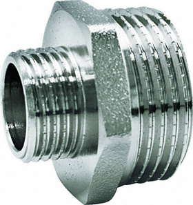 Ниппель никелированный переходной наружная / наружная резьба Euros 1 1/2* х 1*