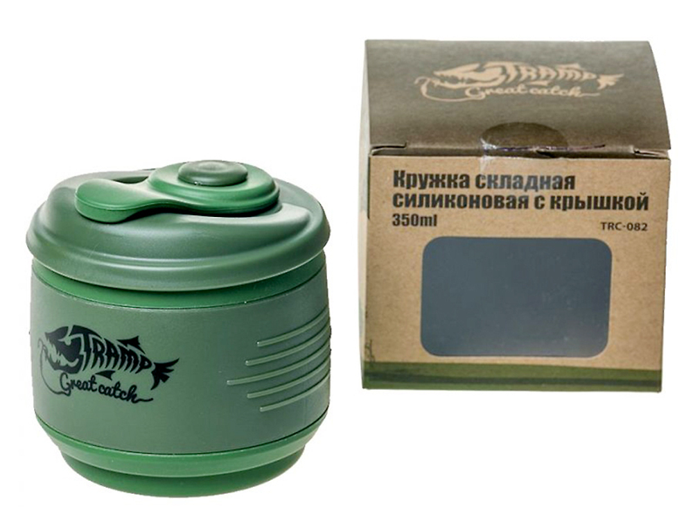Кружка силиконовая складная с крышкой Tramp TRC-082-6050