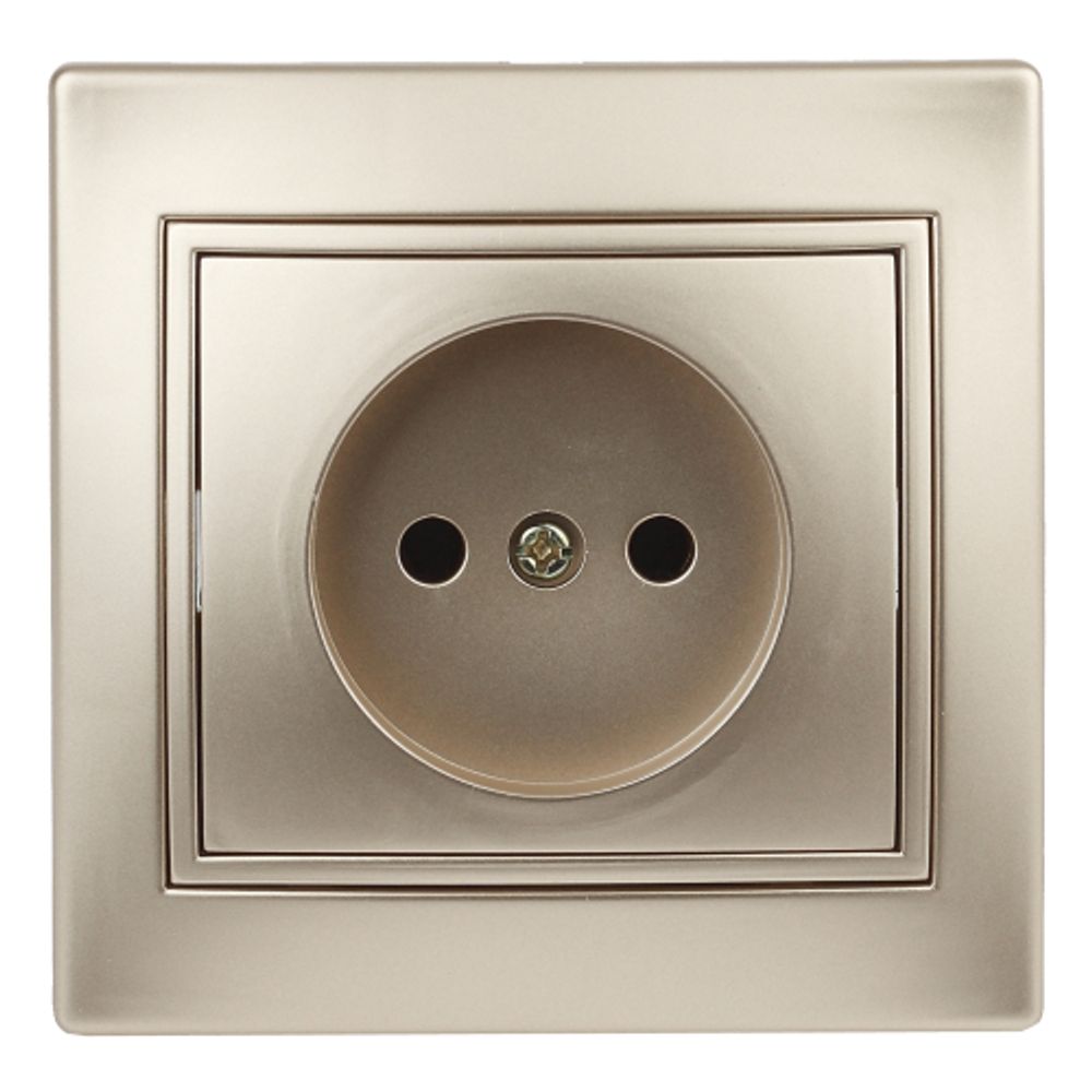 1-201-04 Intro Розетка 2P, 16А-250В, IP20, СУ, Plano, шампань | Intro Plano