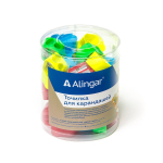 Точилка пластиковая Alingar, 2 отверстия, фигурная, цвет ассорти, пластиковая банка