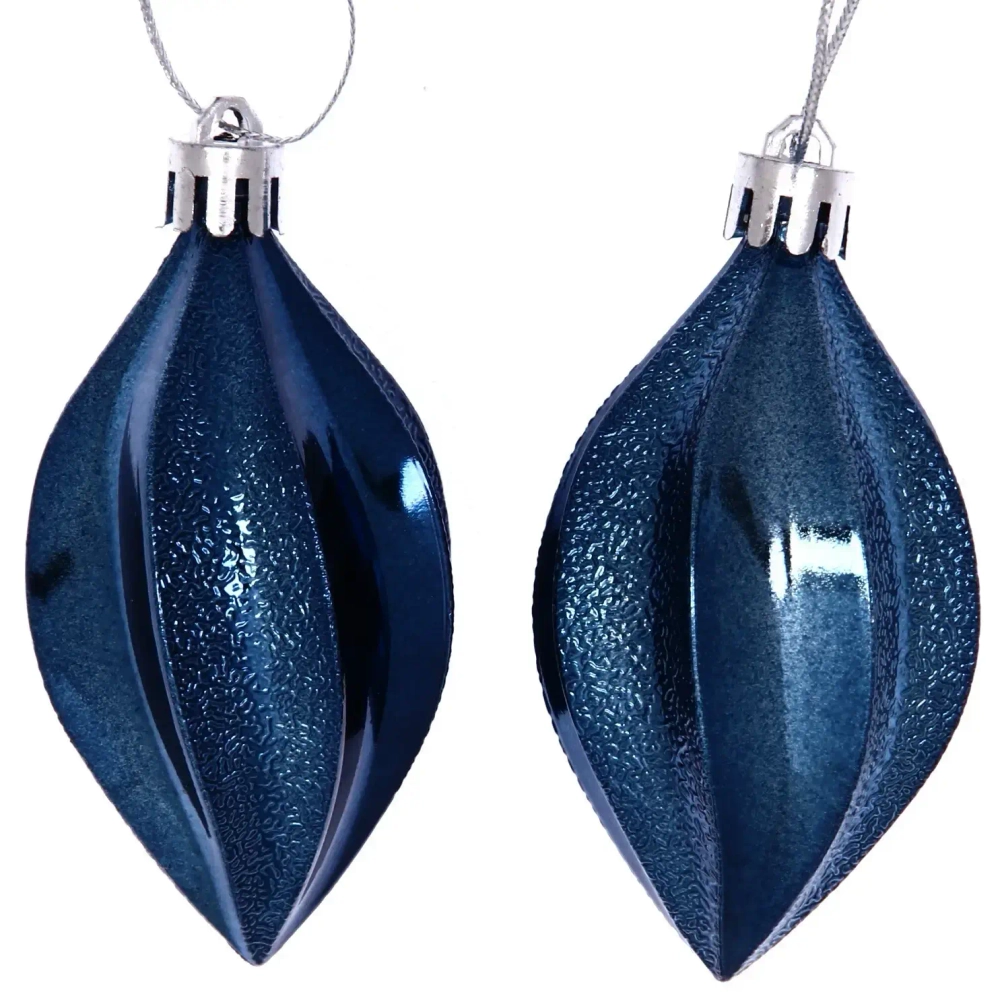 Ёлочные игрушки «Таинственное очарование» Капля 8 см (набор 2шт), сапфир