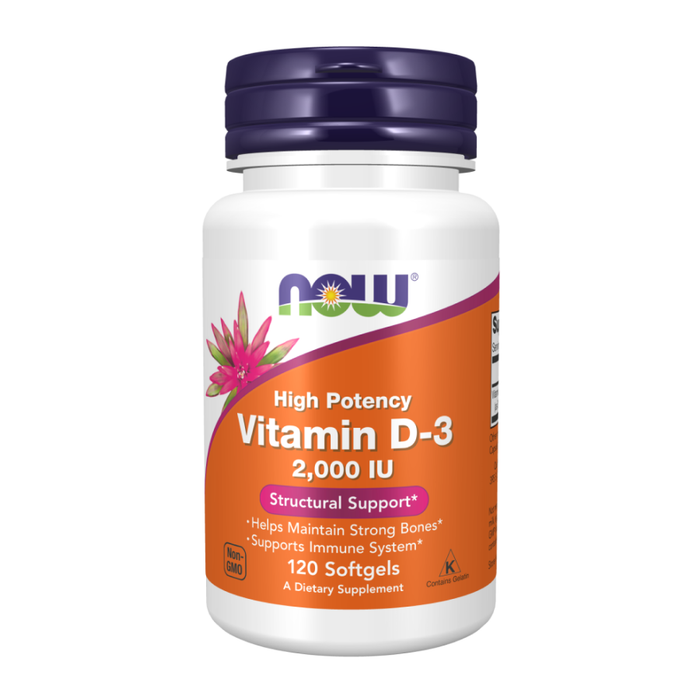 Витамин Д3 2000МЕ, Vitamin D3 2000 IU, Now Foods, 120 капсул