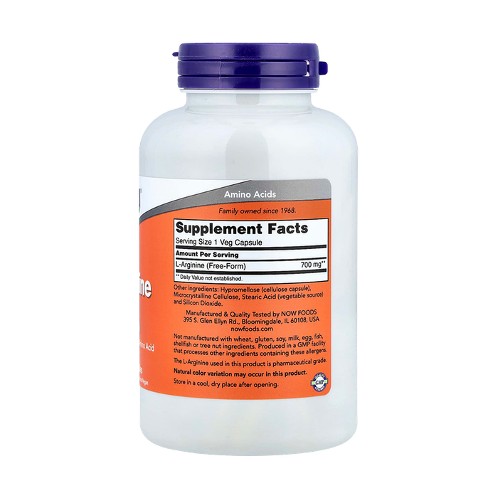 L-аргинин 700 мг, L-Arginine 700 mg, Now Foods, 180 капсул 2